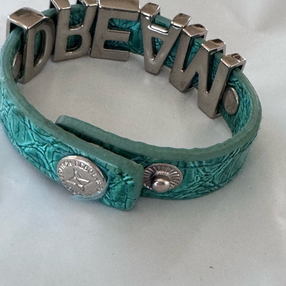 BCBGenerationap Silver and turquoise leather 'DREAM' Bracelet Band - Picture 4 of 5